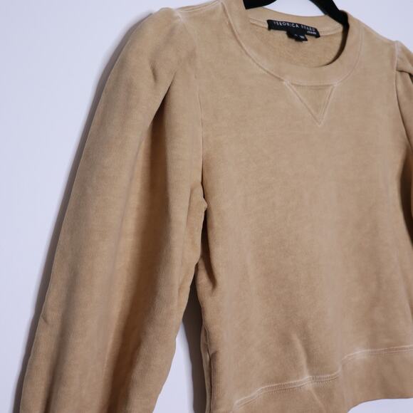 VERONICA BEARD Analeigh Sweatshirt Sand Long Puff Sleeve Pullover Women's XS - Picture 6 of 16